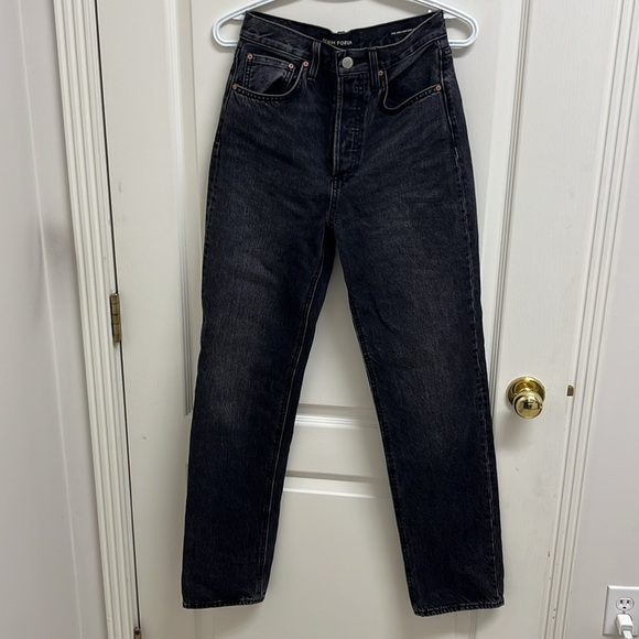 Denim Forum The Joni High Rise Loose 32l Size 24 Black - Picture 5 of 9